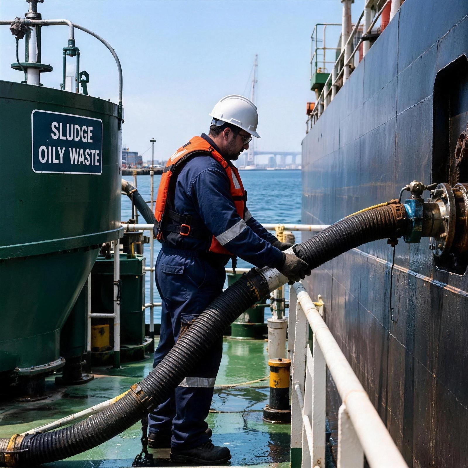 Sludge transfer alongside a vessel